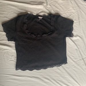 Black cropped top